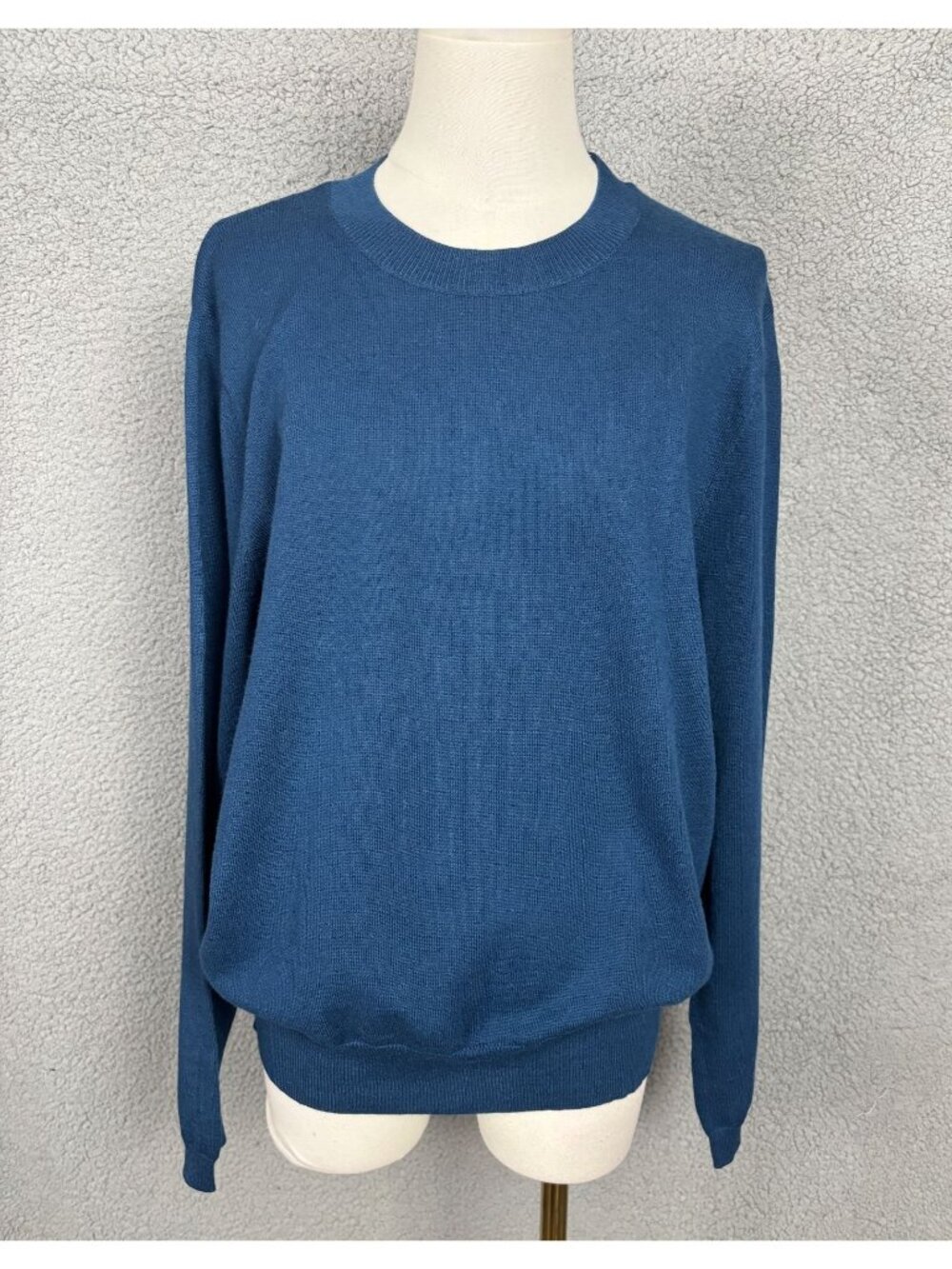 Dancing Yarns Women's Crewneck Long Sleeve Sweater Ribbed Cuffs Blue Size XL NWT